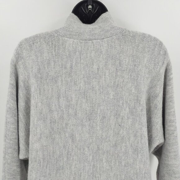 MAGASCHONI Sz M MockNeck Sweater Knit Gray Pullover Vented Oversized Fall Winter - Picture 9 of 12